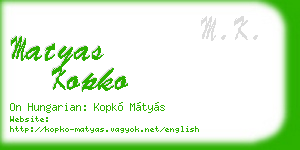 matyas kopko business card