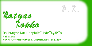 matyas kopko business card